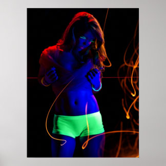 Black light woman poster