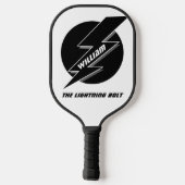 Black Lightning Bolt Pickleball Paddle (Achterkant)