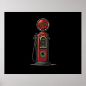 Black Lightning Oil Company Retro Gaspomp Poster (Voorkant)