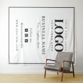 Black Lijst Logo & Social Media Business Backdrop Wandkleed (In Situ (horizontaal))