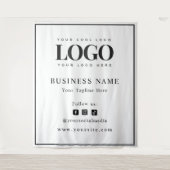 Black Lijst Logo & Social Media Business Backdrop Wandkleed (Voorkant)