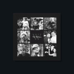 Black Lijst Monogrammed Photo Collage Canvas Afdruk<br><div class="desc">Voeg uw familiefoto's,  monogram,  of om het even welke tekst van uw keus toe.</div>