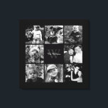 Black Lijst Monogrammed Photo Collage Canvas Afdruk<br><div class="desc">Voeg uw familiefoto's,  monogram,  of om het even welke tekst van uw keus toe.</div>
