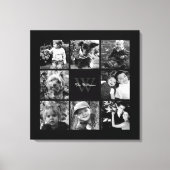 Black Lijst Monogrammed Photo Collage Canvas Afdruk (Voorkant)