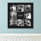 Black Lijst Monogrammed Photo Collage Canvas Afdruk (Insitu (Houten vloer))