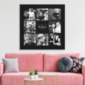 Black Lijst Monogrammed Photo Collage Canvas Afdruk (Insitu (Woonkamer))
