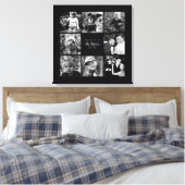 Black Lijst Monogrammed Photo Collage Canvas Afdruk (Insitu (Slaapkamer))