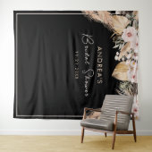 Black Lijst Pampas Grass Vrijgezellenfeest Backdro Wandkleed (In Situ (horizontaal))