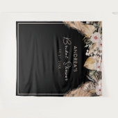 Black Lijst Pampas Grass Vrijgezellenfeest Backdro Wandkleed (Voorkant (horizontaal))