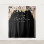 Black Lijst Pampas Grass Vrijgezellenfeest Backdro Wandkleed (Voorkant)