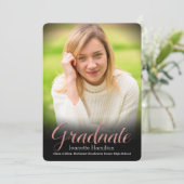 Black Lijst Vignette Foto Afstuderen Aankondiging (Staand voorkant)