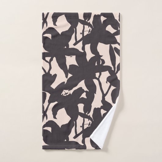 Black Lily Silhouette Bad Handdoek (Handdoek)