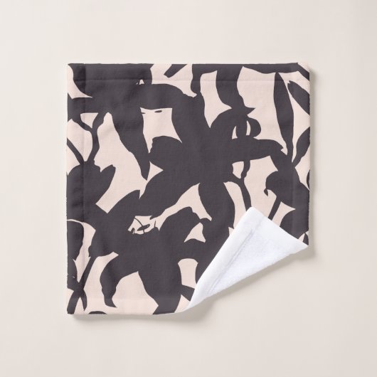 Black Lily Silhouette Bad Handdoek (Wasdoekje)