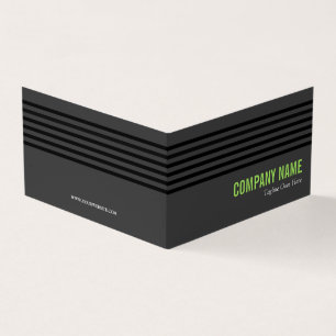 Black Lime Green & Grey Hang Label Visitekaartje