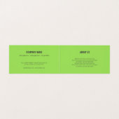 Black Lime Green & Grey Hang Label Visitekaartje (Binnenkant ongevouwen)