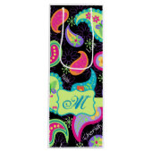 Black Lime Green Monogram persoonlijke Paisley Wijn Cadeautas (Voorkant)
