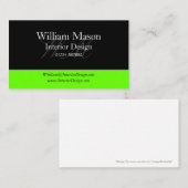 Black & Lime Green Professional-Visitekaartje Visitekaartje (Voorkant / Achterkant)