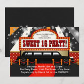 Black Limo Film Star Sweet 16 Party Kaart (Voorkant / Achterkant)