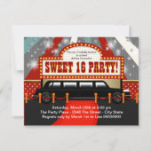 Black Limo Film Star Sweet 16 Party Kaart (Voorkant)