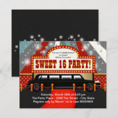 Black Limo Film Star Sweet 16 Party Kaart (Voorkant / Achterkant)