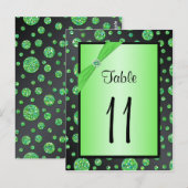Black Limoen Polka Dots Table Number Briefkaart (Voorkant / Achterkant)