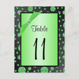 Black Limoen Polka Dots Table Number Briefkaart