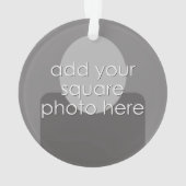 Black Limoen Striped Photo Collage Custom Monogram Ornament (achterkant)