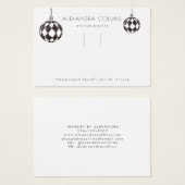 Black Line Art Bauble Festive Hairclip Display Visitekaartje (Voorkant /achterkant)