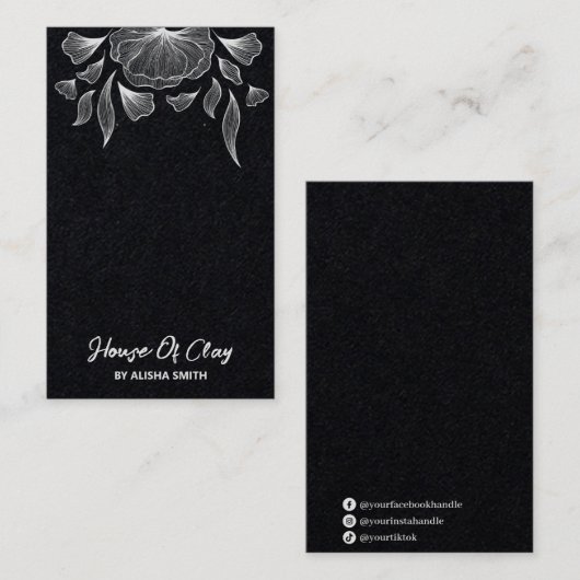 Black Line Art Kaarten voor verpakkingsdoeleinden Visitekaartje (Voorkant / Achterkant)