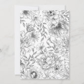 Black Line Bloemen Begrafenis Viering van het leve Kaart (Achterkant)