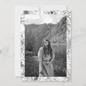 Black Line Florals begrafenisfoto Kaart (Achterkant)