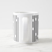 Black Line Geometric Pattern Grote Koffiekop (Achterkant)