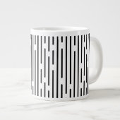 Black Line Geometric Pattern Grote Koffiekop (Voorkant rechts)