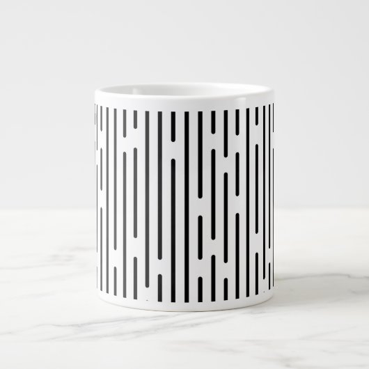 Black Line Geometric Pattern Grote Koffiekop (Voorkant)