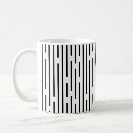 Black Line Geometric Pattern  Koffiemok (Links)