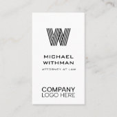 BLACK LINE MONOGRAM CORPORATE LOGO QR CODE VISITEKAARTJE (Voorkant)