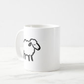 Black Line Sheep – Cozy Animal Ink Design on Koffiemok (Voorkant links)