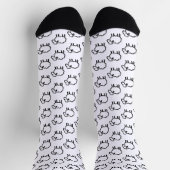 Black Line Sheep – Cozy Animal Ink Design on Sokken (Top)