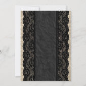 Black Linen Burlap Lace Bridal Shower-uitnodiginge Kaart (Achterkant)