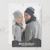 Black Linen Filigree Foto met kerstfeestdag Kaart (Voorkant)