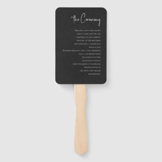 Black Linen Simple Black Script Weddenschap Hand F Handwaaier