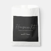 Black linen Simple Script Hangover Recovery Kit Bedankzakje (Voorkant)
