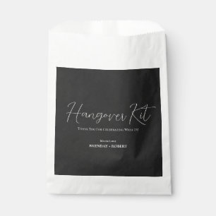 Black linen Simple Script Hangover Recovery Kit Bedankzakje