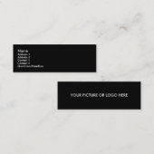 Black Linen Textured Skinny Profile Visitekaartje (Voorkant / Achterkant)