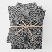 Black Lines Stippen Silver Faux Folie Inpakpapier Vel (In situ)