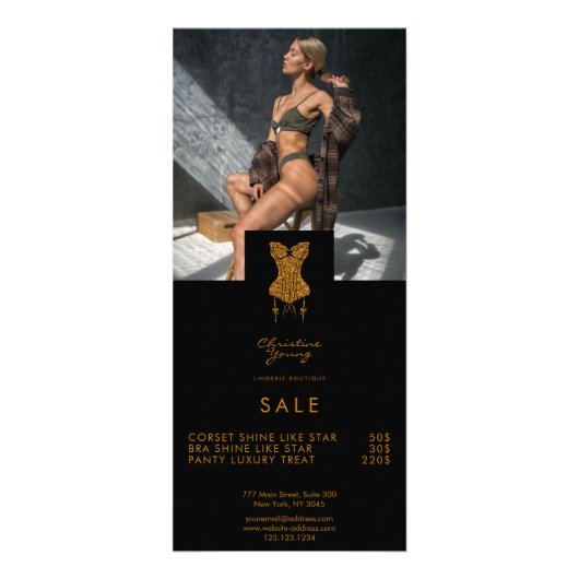 Black Lingerie Boutique Foto Information Prices Reclamekaart (Voorkant)
