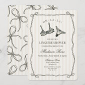 Black Lingerie Lace Lingerie Shower Kaart (Voorkant / Achterkant)