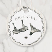 Black Lingerie Shower Bachelorette Party Bridal Bedankjes Labels (Achterkant)