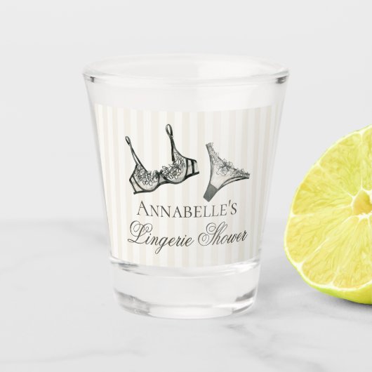 Black Lingerie Shower Bachelorette Party Favor Shot Glas (Voorkant)