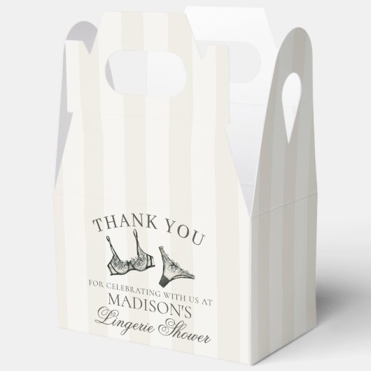 Black Lingerie Shower Bachelorette Party Gable Bedankdoosjes (Open)